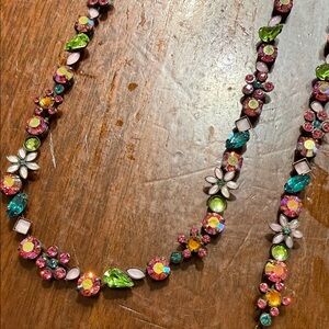 Sorrelli Multicolor Gemstone Necklace and Matching Bracelet